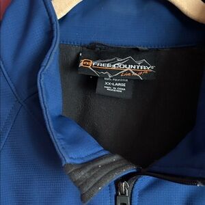Free Country Men's Performance Softshell Jacket in Blue and Black